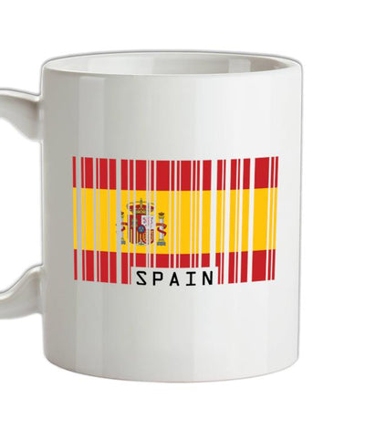 Spain Barcode Style Flag Ceramic Mug