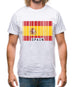 Spain Barcode Style Flag Mens T-Shirt