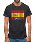 Spain Barcode Style Flag Mens T-Shirt