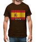 Spain Barcode Style Flag Mens T-Shirt