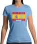 Spain Barcode Style Flag Womens T-Shirt