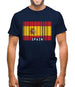 Spain Barcode Style Flag Mens T-Shirt