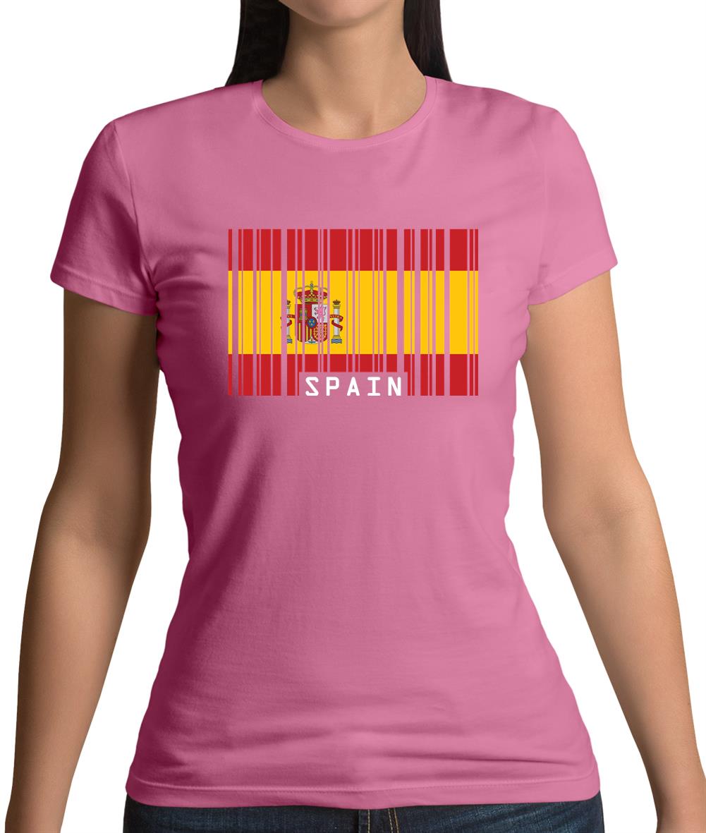 Spain Barcode Style Flag Womens T-Shirt
