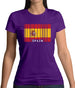 Spain Barcode Style Flag Womens T-Shirt