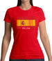Spain Barcode Style Flag Womens T-Shirt