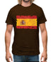 Spain Grunge Style Flag Mens T-Shirt