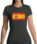 Spain Grunge Style Flag Womens T-Shirt