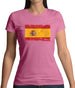 Spain Grunge Style Flag Womens T-Shirt