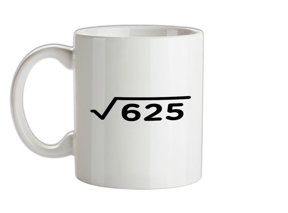 Square Root Birthday 25 Ceramic Mug