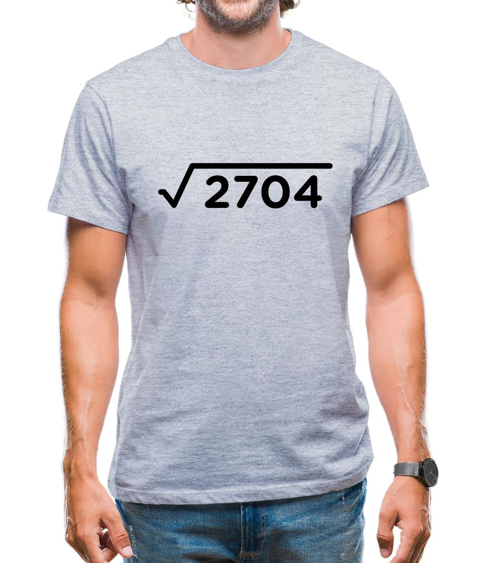 Square Root Birthday 52 Mens T-Shirt