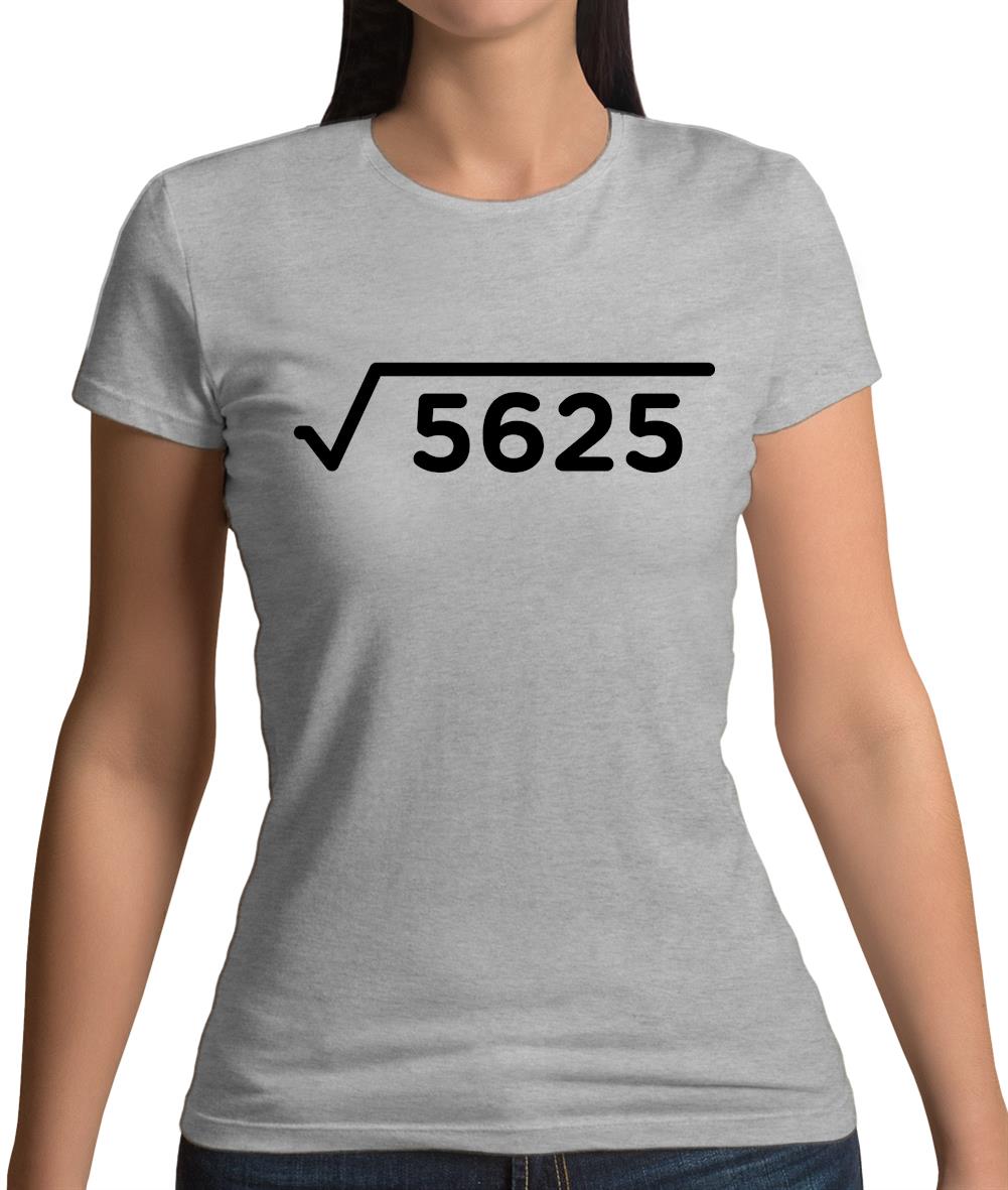 Square Root Birthday 75 Womens T-Shirt