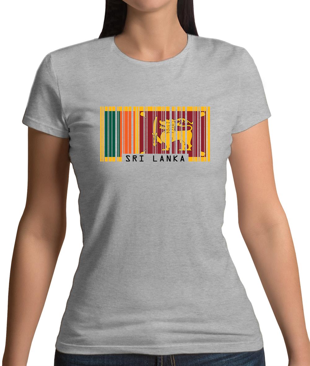 Sri Lanka  Barcode Style Flag Womens T-Shirt