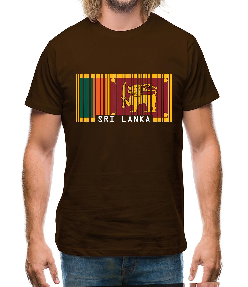 Sri Lanka  Barcode Style Flag Mens T-Shirt