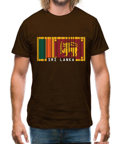 Sri Lanka  Barcode Style Flag Mens T-Shirt