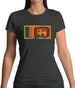 Sri Lanka  Barcode Style Flag Womens T-Shirt