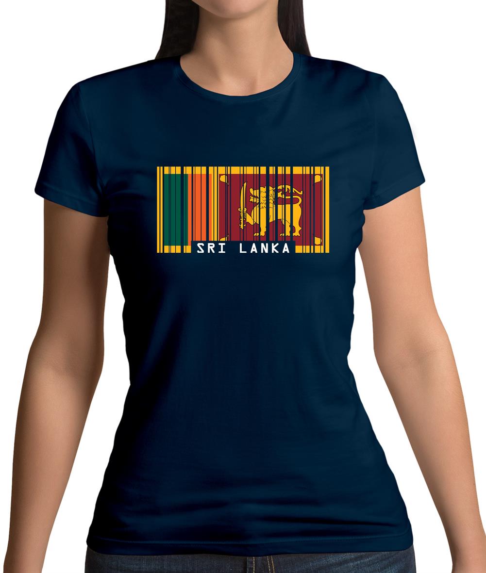 Sri Lanka  Barcode Style Flag Womens T-Shirt