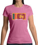 Sri Lanka  Barcode Style Flag Womens T-Shirt