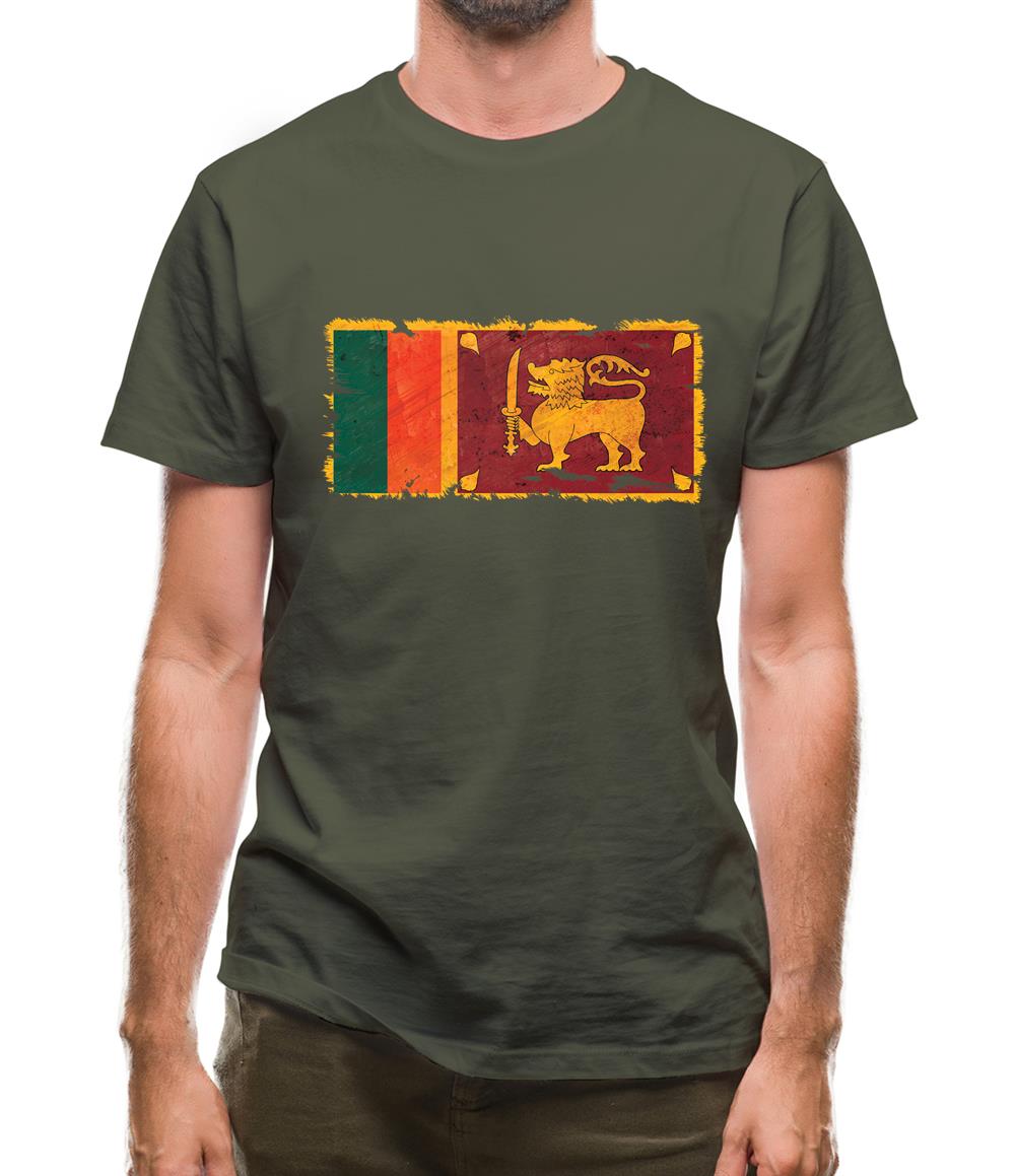 Sri Lanka Grunge Style Flag Mens T-Shirt
