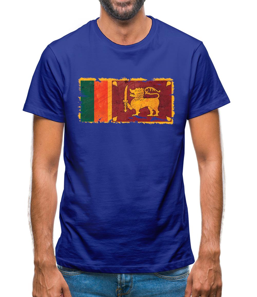 Sri Lanka Grunge Style Flag Mens T-Shirt