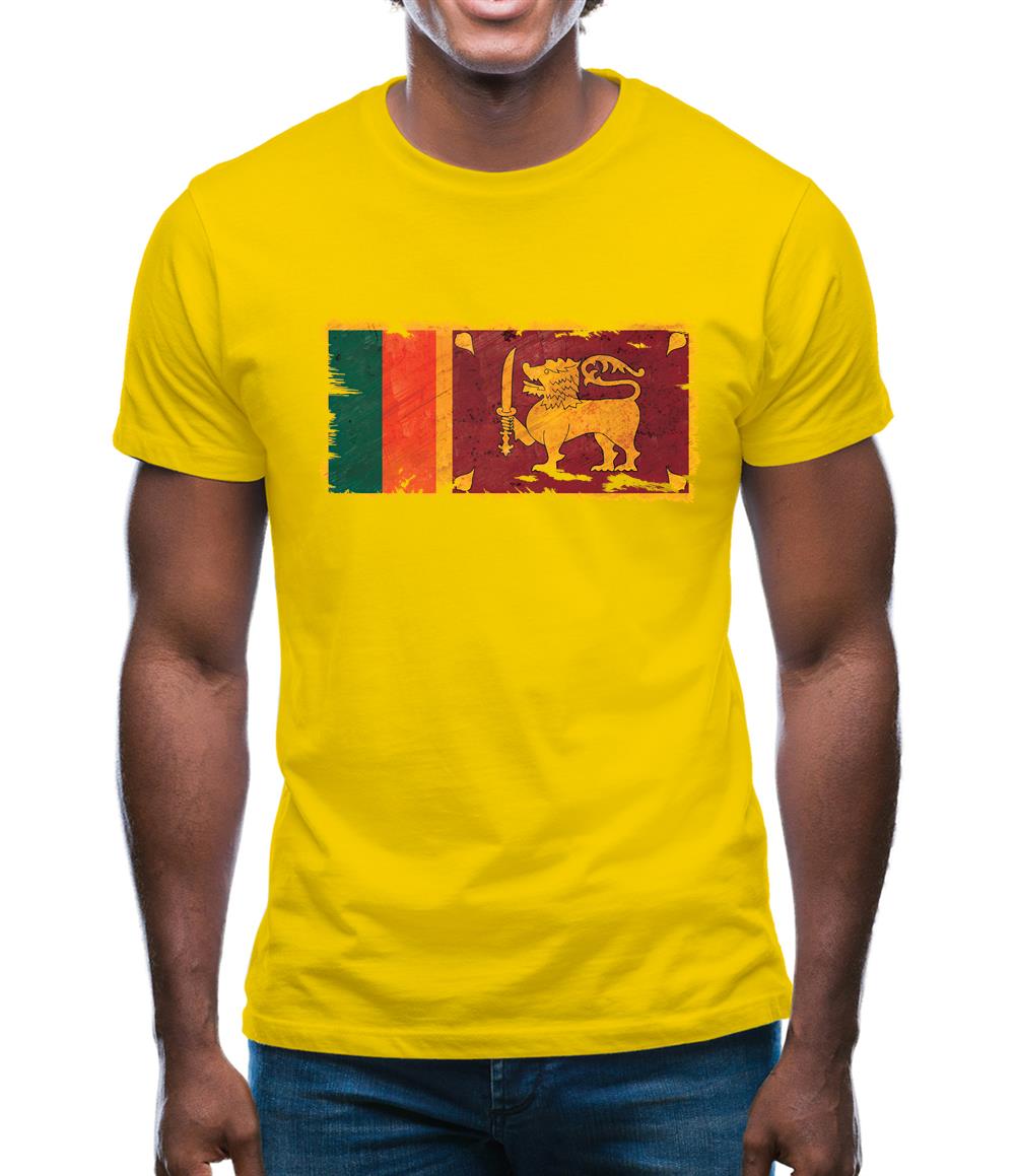 Sri Lanka Grunge Style Flag Mens T-Shirt