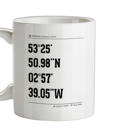 Stadium Coordinates Liverpool Ceramic Mug