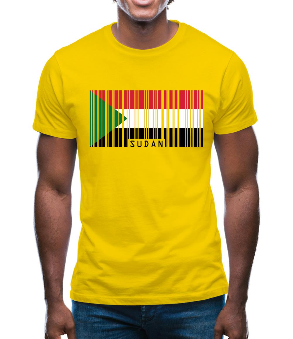 Sudan Barcode Style Flag Mens T-Shirt