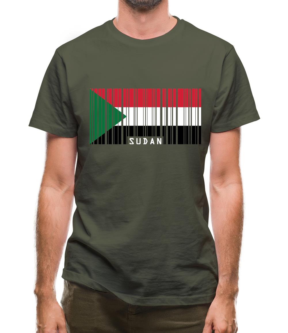 Sudan Barcode Style Flag Mens T-Shirt