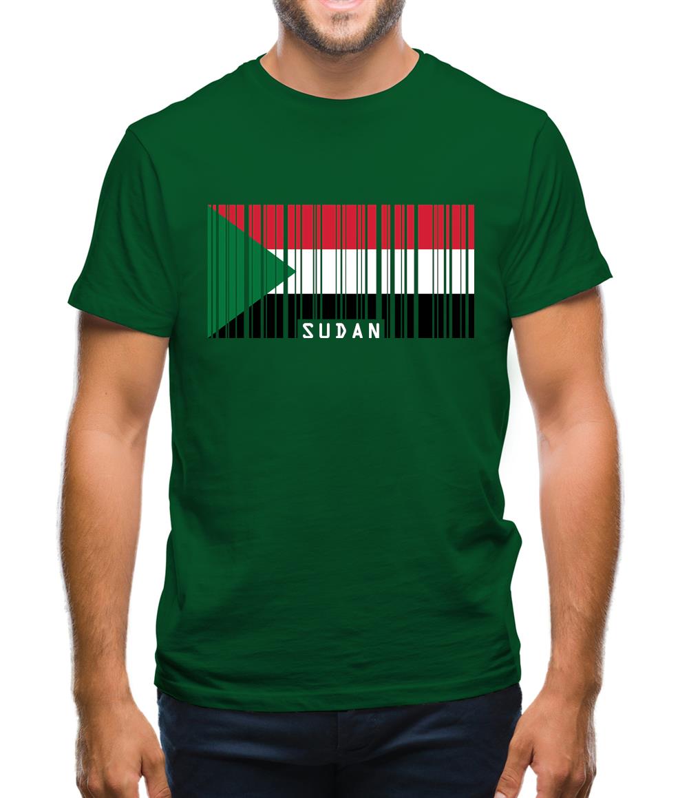 Sudan Barcode Style Flag Mens T-Shirt