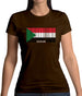 Sudan Barcode Style Flag Womens T-Shirt