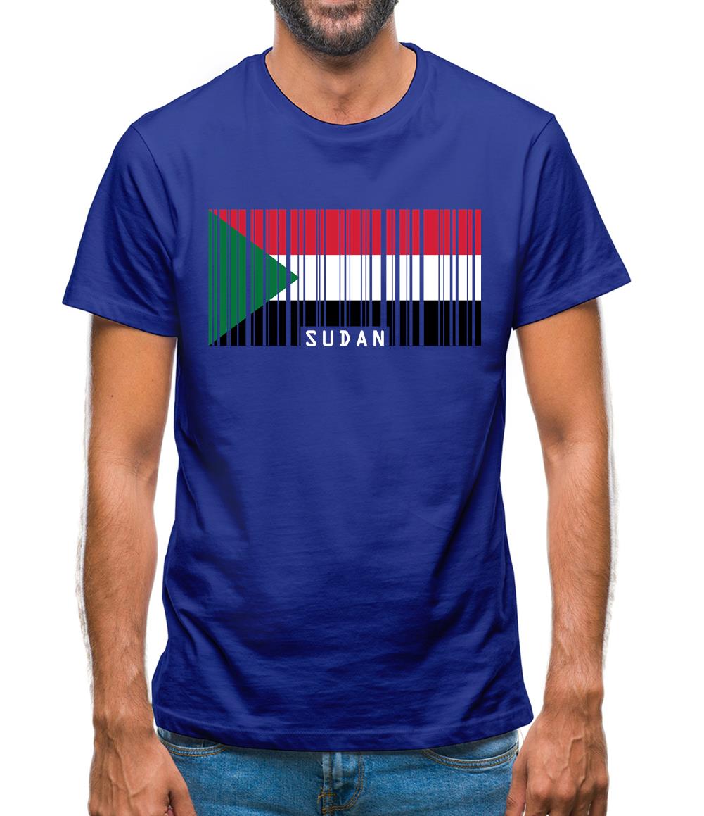 Sudan Barcode Style Flag Mens T-Shirt