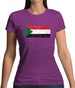 Sudan Grunge Style Flag Womens T-Shirt