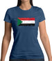 Sudan Grunge Style Flag Womens T-Shirt