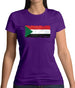 Sudan Grunge Style Flag Womens T-Shirt