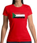 Sudan Grunge Style Flag Womens T-Shirt