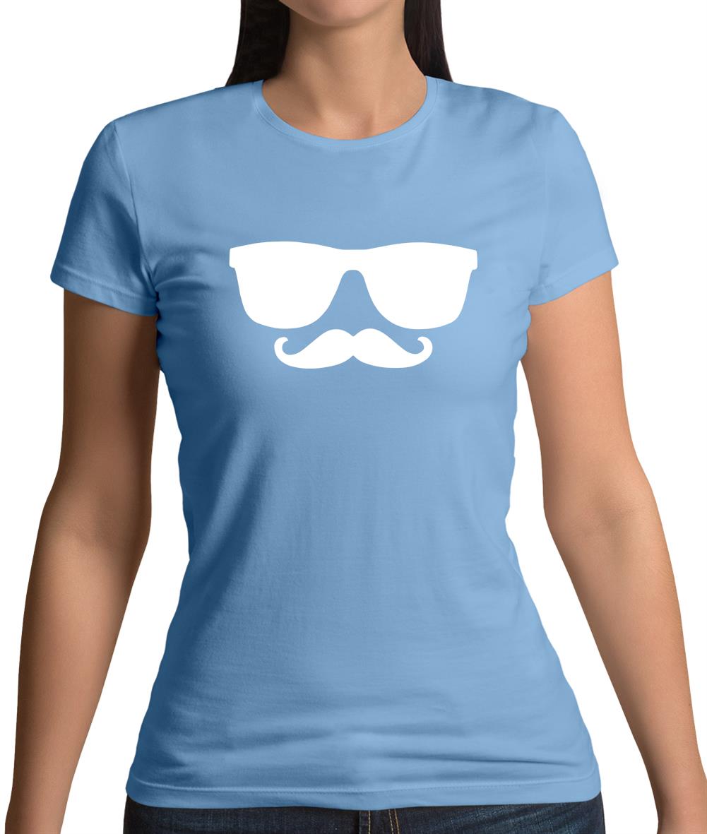 Moustache Glasses Womens T-Shirt