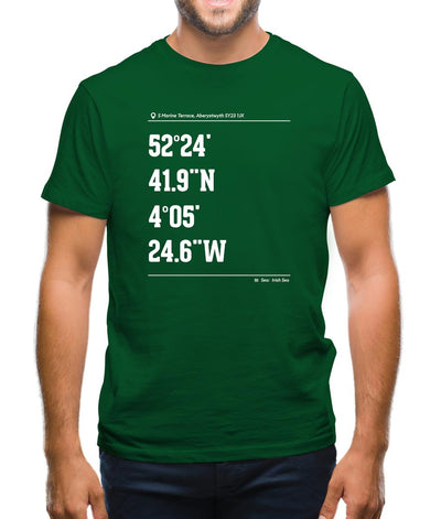 Surfing Coordinates Aberystwyth Mens T-Shirt
