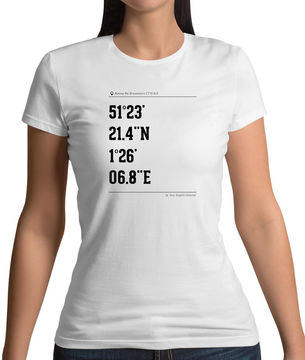 Surfing Coordinates Botany Bay Womens T-Shirt