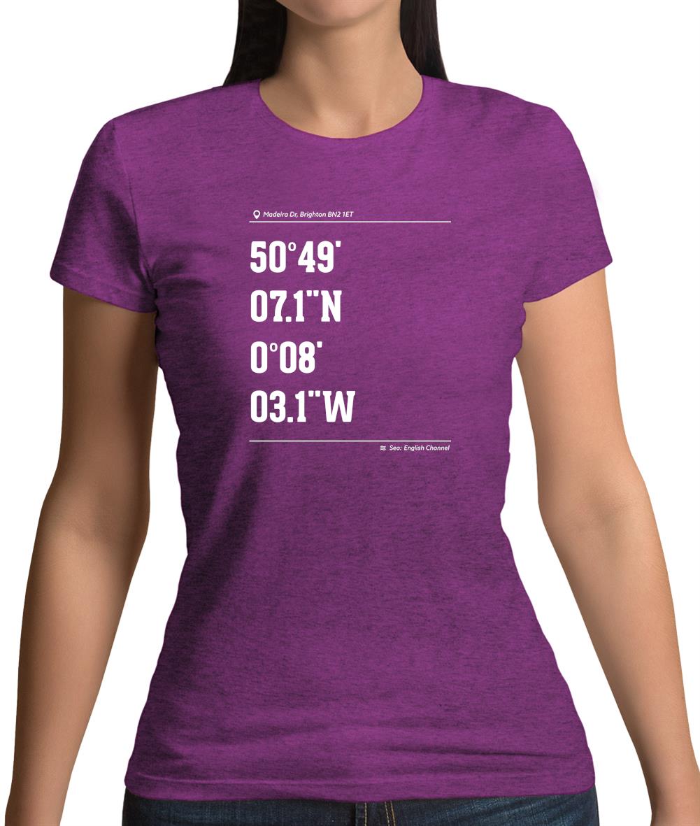 Surfing Coordinates Brighton Womens T-Shirt