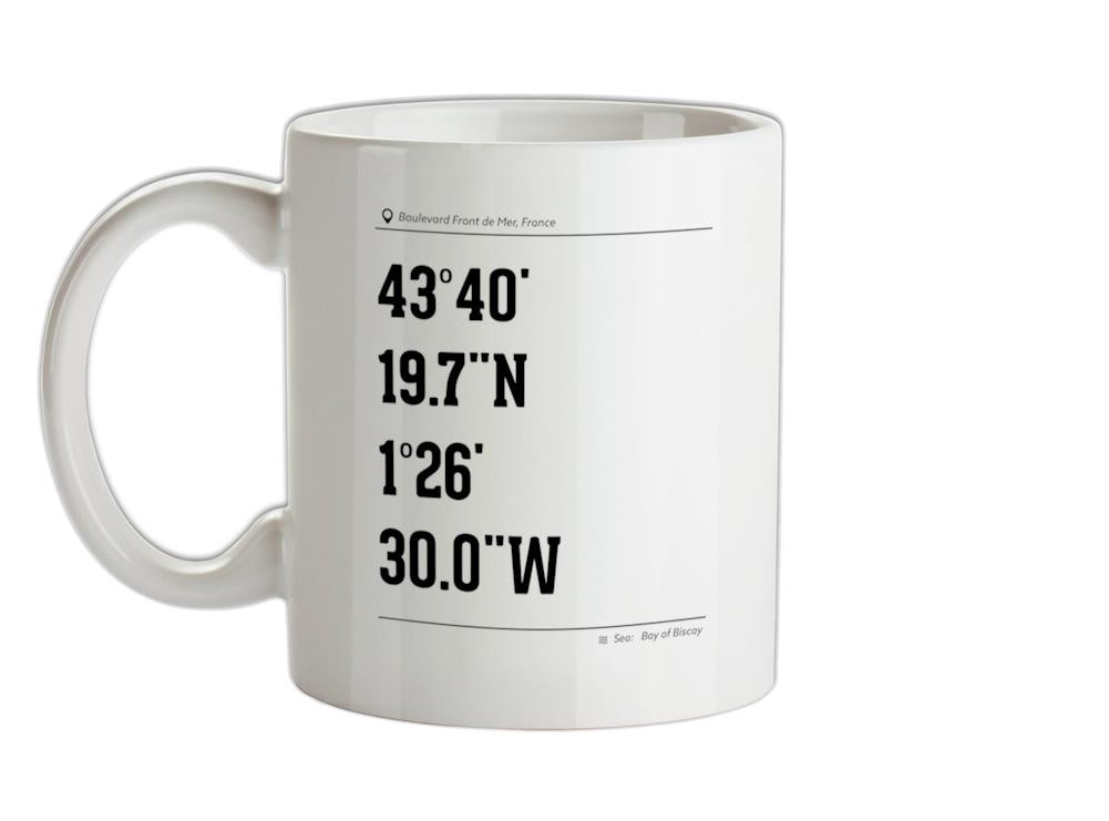 Surfing Coordinates Hossegor Ceramic Mug