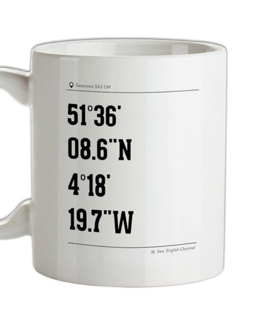 Surfing Coordinates Llangennith Ceramic Mug