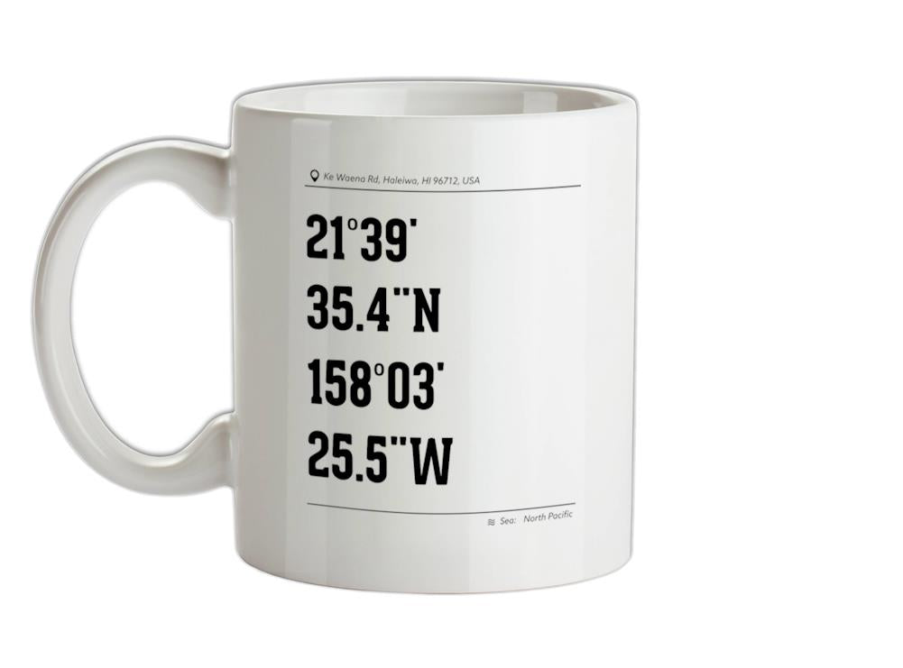 Surfing Coordinates Logcabins Ceramic Mug