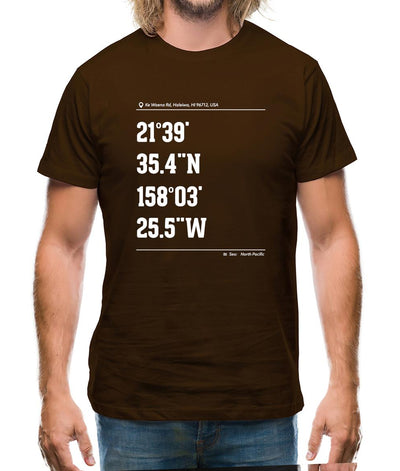 Surfing Coordinates Logcabins Mens T-Shirt