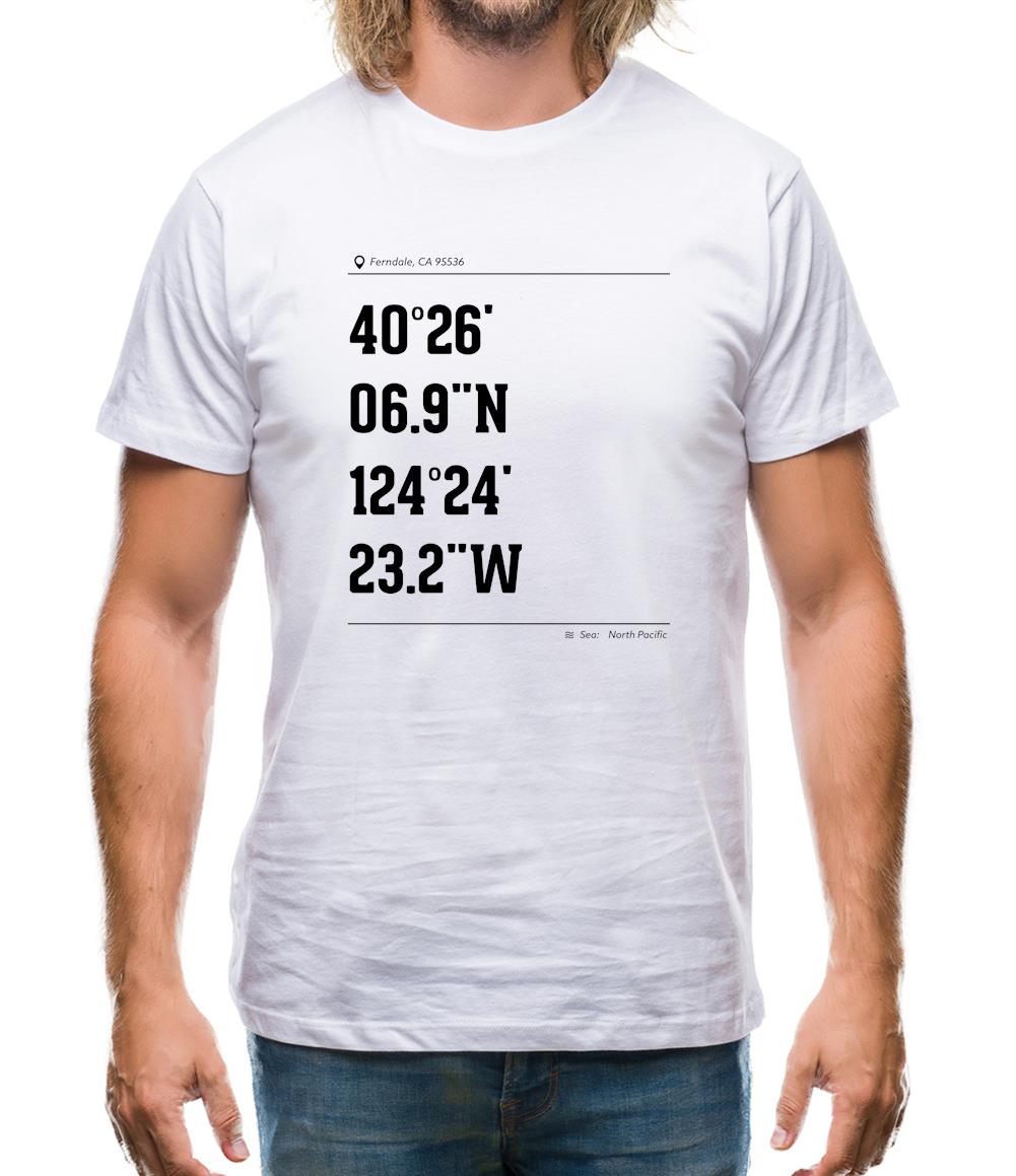 Surfing Coordinates Lostcoast Mens T-Shirt