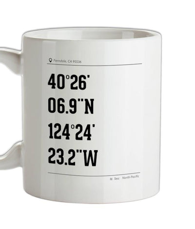 Surfing Coordinates Lostcoast Ceramic Mug