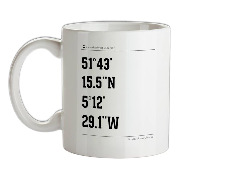 Surfing Coordinates Marloes Sands Ceramic Mug