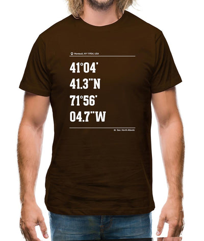 Surfing Coordinates Montaukpoint Mens T-Shirt