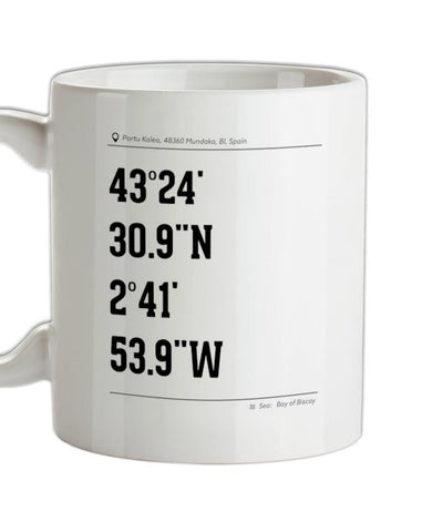 Surfing Coordinates Mundaka Ceramic Mug