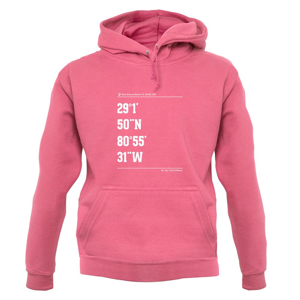 Surfing Coordinates Newsmyrna Beach unisex hoodie