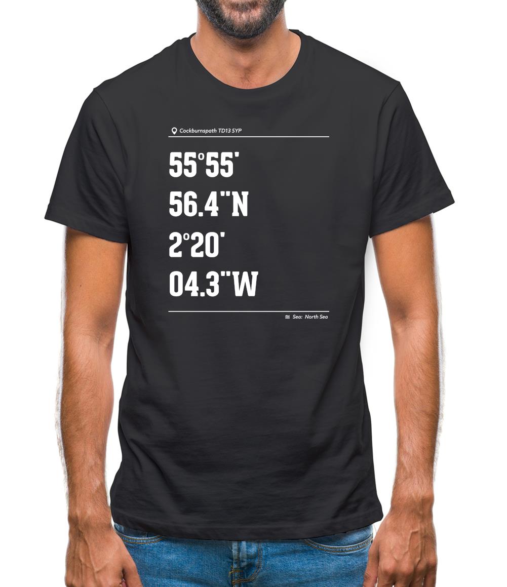 Surfing Coordinates Pease Bay Mens T-Shirt