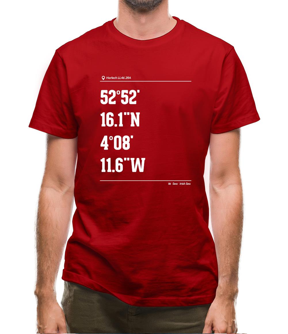 Surfing Coordinates Porthmadog Mens T-Shirt